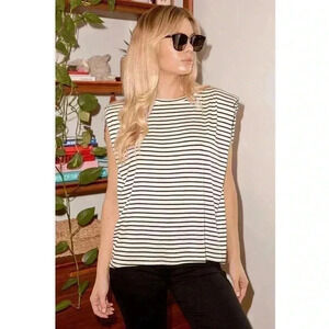 Lulu's Lightweight, Striped Tank Blouse Size Med